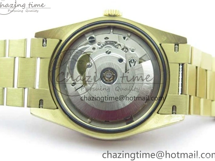 0503 Day-Date 36mm 128235 YG Crystal BP Best Edition Gray MOP Crystal Marker Dial on YG President Bracelet A MultiPurpose 2675